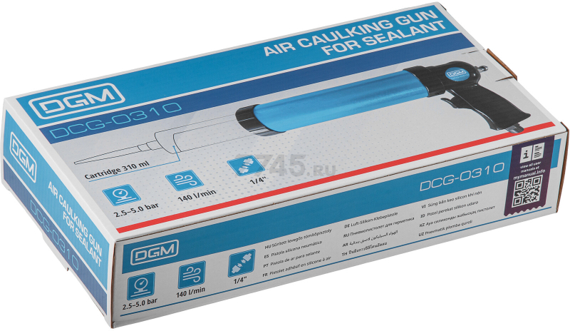 Пневмопистолет для герметика DGM DCG-0310 (DG4013-6) - Фото 9