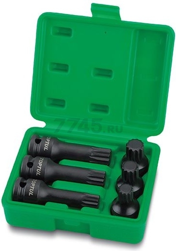 Набор головок ударных 1/2" SPLINE M14-M18 6 штук TOPTUL (GDAI0601)