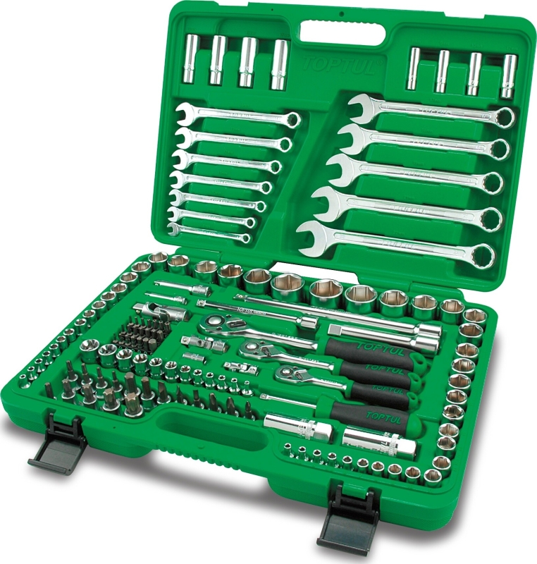 Набор инструментов 1/4", 3/8", 1/2" 6 граней 130 предметов TOPTUL (GCAI130B) - Фото 6