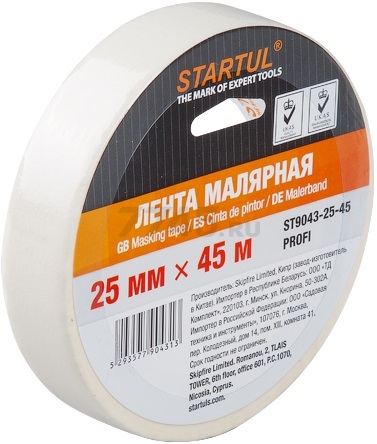 Скотч (лента) малярный 25 мм 45 м STARTUL Profi (ST9043-25-45)