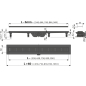 Водоотводящий желоб с порогами для перфорированной решетки чёрный Simple ALCAPLAST (AG101101650) - Фото 4