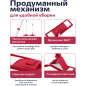 Швабра для пола PERFECTO LINEA с насадкой из микрофибры бордовая (43-392021) - Фото 3