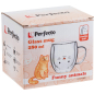 Кружка стеклянная PERFECTO LINEA Funny animals с двойными стенками 280 мл (30-130002) - Фото 3