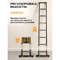Лестница телескопическая алюминиевая приставная 350 см 8,5 кг STARTUL Black Line (ST9931-035) - Фото 4
