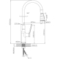 Смеситель для кухни ECONOCE D35 серия 730 черный (EC0733BL) - Фото 2