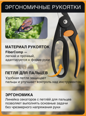 Секатор плоскостной FISKARS Fingerloop 111440 