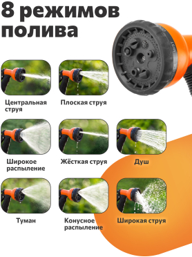 Пистолет-распылитель 8-позиционный с мягкой ручкой STARTUL GARDEN 