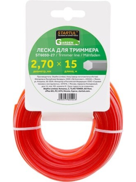Леска для триммера d 2,7 мм STARTUL GARDEN