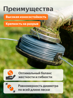 Леска для триммера d 2 мм Alulon STARTUL GARDEN