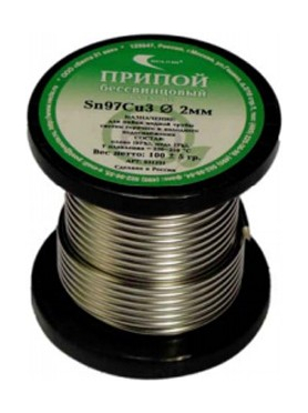 Припой ВЕКТА Sn97Cu3 бессвинцовый без канифоли катушка 100 г