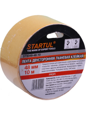 Лента двухсторонняя клейкая тканевая STARTUL Profi 