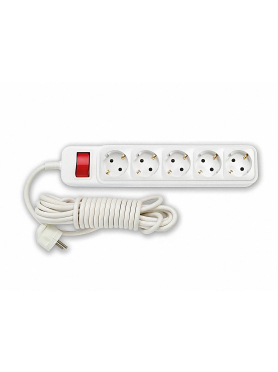 Удлинитель 3,5 м 5 розеток 2,5 кВт с заземлением и выключателем BYLECTRICA (У10-286 3,5м)