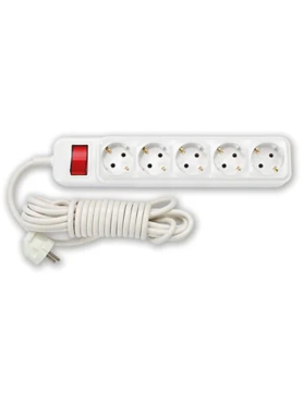 Удлинитель 5 м 5 розеток 2,5 кВт с заземлением и выключателем BYLECTRICA 