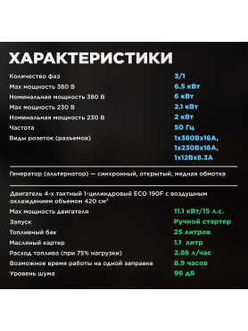 Генератор бензиновый ECO PE-8501S3