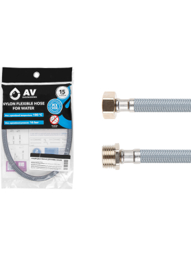 Гибкая подводка для воды nylon Lt гайка 1/2" - штуцер 1/2" AV ENGINEERING