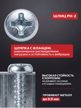 Саморез для листового металла цинк острый STARFIX 