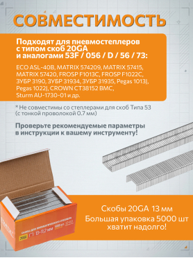 Скобы тип 20 GA STARTUL PROFI