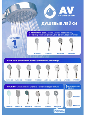 Лейка для душа AV ENGINEERING AVSSS-007