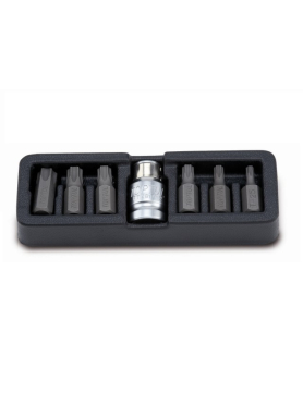 Набор бит TORX 10 мм Т25-Т55 + переходник 1/2" 7 предметов TOPTUL 