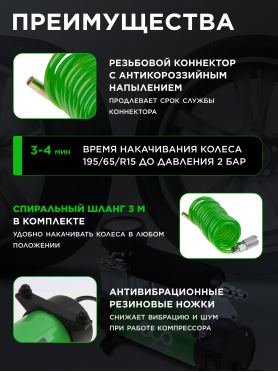 Компрессор автомобильный ECO AE-016-1
