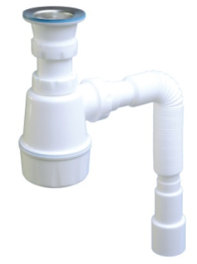 Сифон для кухни выпуск D70 гибкая труба 1 1/2"- 40/50 мм AV ENGINEERING 
