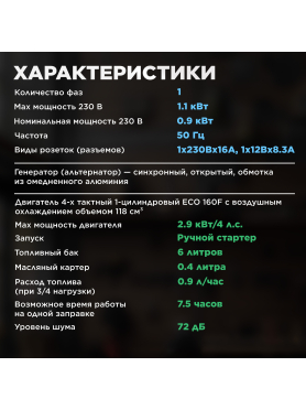 Генератор бензиновый ECO PE-1302RS