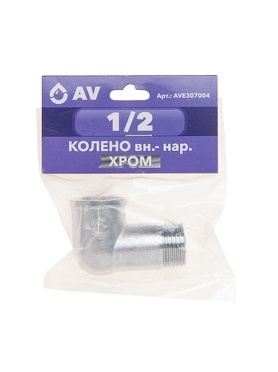 Угольник латунный с внутренней-наружной резьбой AV ENGINEERING