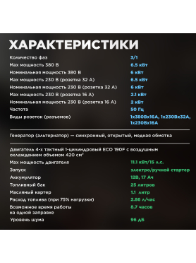 Генератор бензиновый ECO PE-9001E3FP