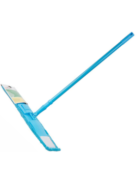 Швабра для пола PERFECTO LINEA Solid с насадкой из микрофибры голубая 
