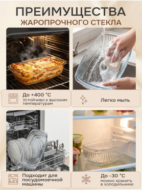 Форма для выпечки из жаропрочного стекла прямоугольная PERFECTO LINEA
