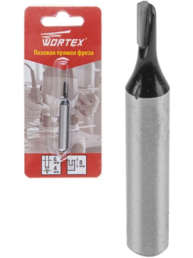 Фреза по дереву пазовая прямая 4х8х51 мм WORTEX 