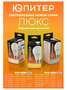 Лампа светодиодная E14 ЮПИТЕР Люкс R50