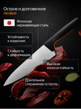 Нож поварской FISKARS Functional Form 19,9 см 