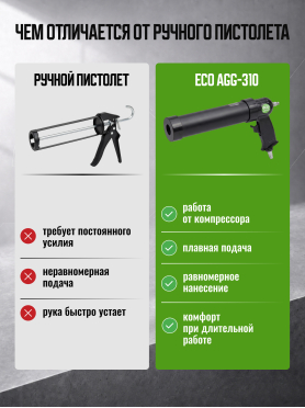 Пневмопистолет для герметика ECO AGG-310