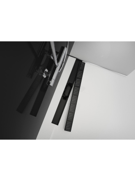 Водоотводящий желоб с порогами для перфорированной решетки чёрный Simple ALCAPLAST 