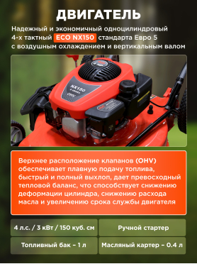 Газонокосилка бензиновая ECO LG-810 