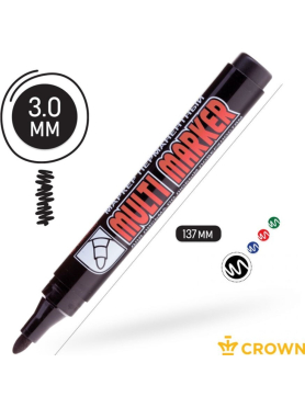 Маркер перманентный фетровый CROWN Multi Marker черный 