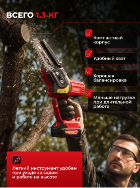 Пила цепная аккумуляторная WORTEX CEC 2518 ALL1