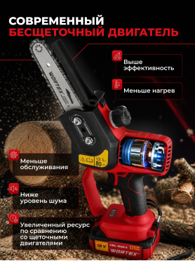 Пила цепная аккумуляторная WORTEX CEC 2518 XLT SET 