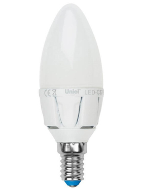 Лампа светодиодная E14 UNIEL C37 7 Вт 3000K 