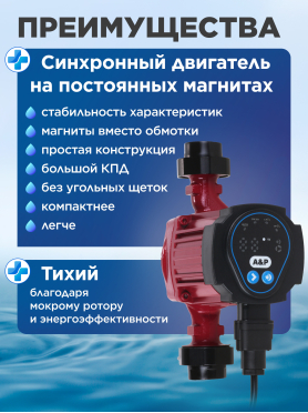 Насос циркуляционный A&P Wise-25-180