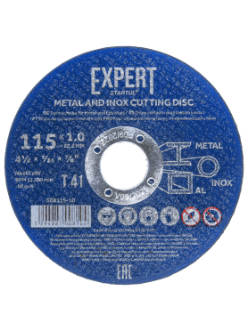 Круг отрезной 115х1.0x22.2 мм для металла и нержавеющей стали STARTUL Expert 