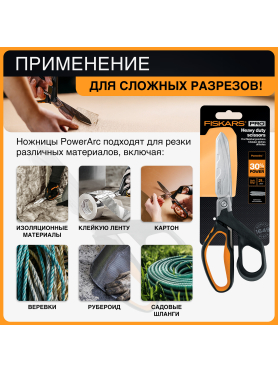 Ножницы для тяжелых работ 224 мм FISKARS PowerArc 