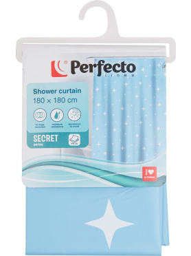 Штора для ванной комнаты 180х180 с кольцами PERFECTO LINEA Secret