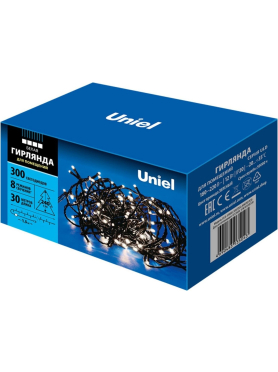 Гирлянда новогодняя светодиодная UNIEL ULD-S3000-300/DGA WHITE IP20 30 м 300 диодов белый