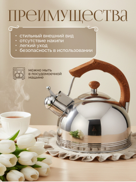 Чайник со свистком PERFECTO LINEA Puer 2.5 л 