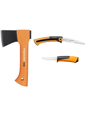 Набор инструмента (топор туристический X5 + нож + пила SW73) FISKARS 