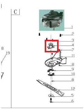 Ступица ножа для газонокосилки GUNTER LMB-530SV 