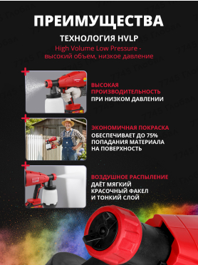 Краскораспылитель аккумуляторный WORTEX CPS 1810 ALL1