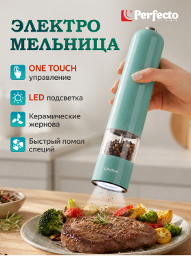 Мельница для специй электрическая PERFECTO LINEA Starcook мятная 